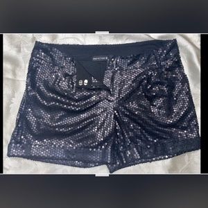 Blanc Noir Black Sequin Shorts